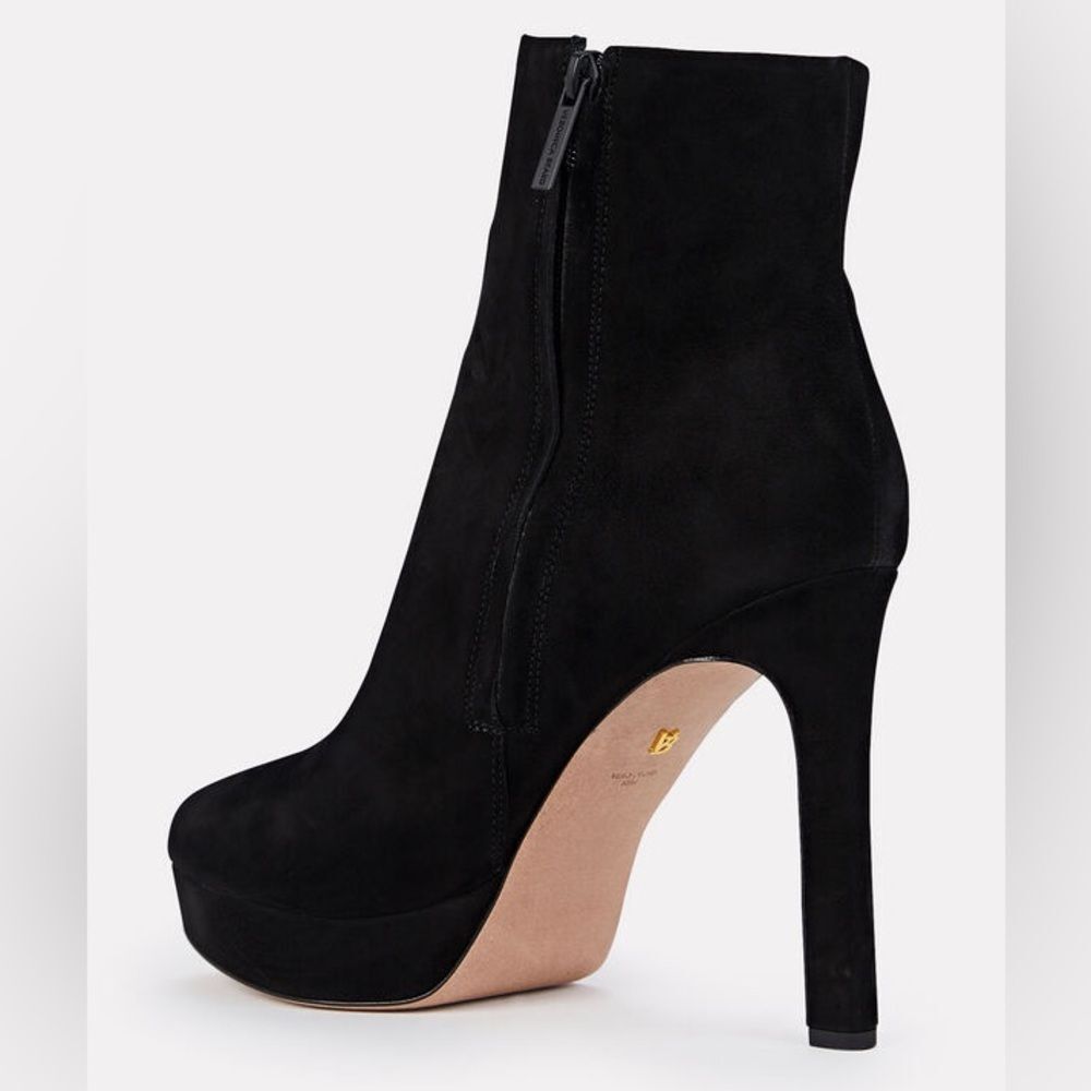 Veronica Beard Dali Suede Platform Ankle Boots, Black, New, Size 9 - Picture 6 of 16